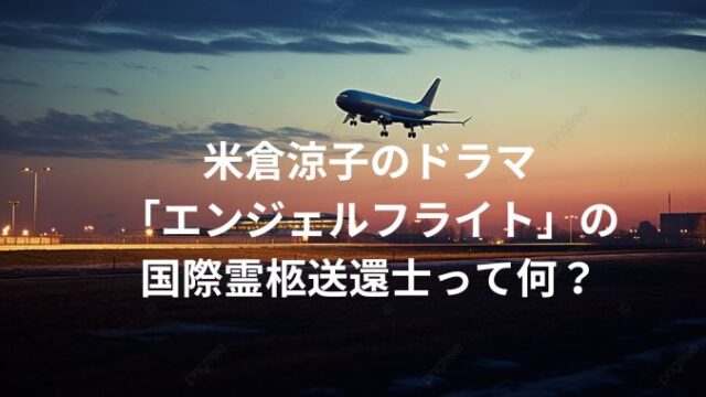 米倉涼子のドラマ「エンジェルフライト」の国際霊柩送還士って何？